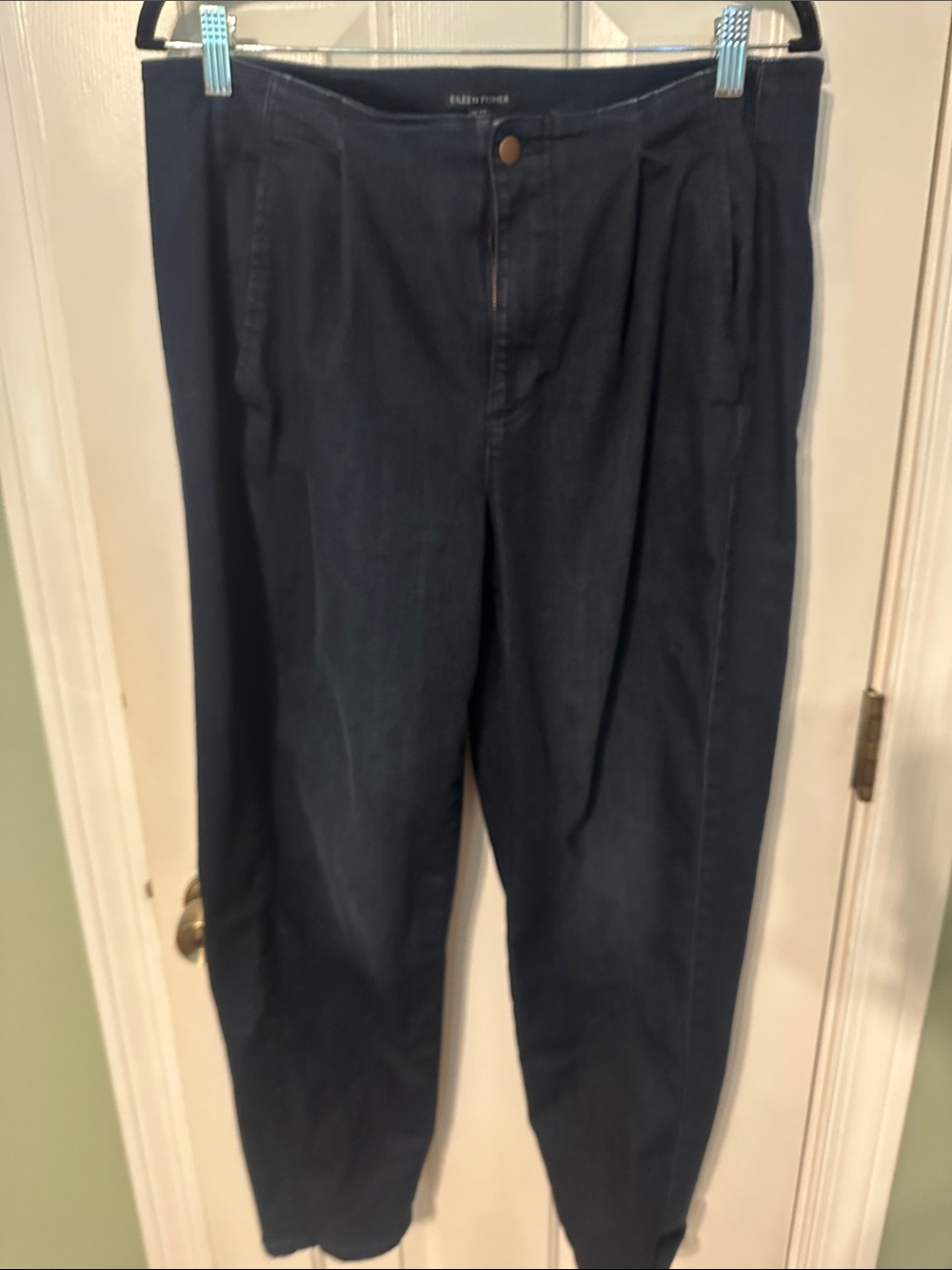 Eileen Fisher Dark Navy Relaxed Pleated Men’s Jeans